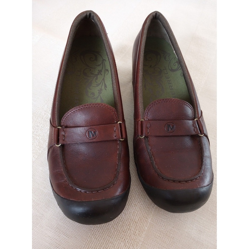 Merrell Women's Leather Plaza Glide Driving Loafers Size:8 Color:Saddle